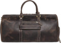 Mens Leather Duffel Bags Sport Vintage Leather Travel Gym Bag Weekender Overnight Classic Gift Genuine Gym Overnight Carry On Bag, Dark Brown, 22 Inch, Leather Weekend Bag