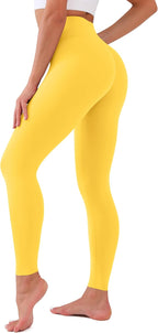 High Waisted Leggings for Women No See Through Tummy Control Buttery Soft Capri Yoga Pants for Workout Athletic