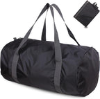 Travel Bag Foldable,Portable Lightweight Gym Bag,Sports Duffel Bags for Women&Men - for Camp, Fitness, and Short tours, shopping, Black, S, Portable