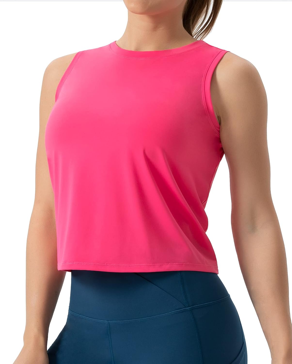 Ice Silk Workout Tops for Women Quick Dry Muscle Gym Running Shirts Sleeveless Flowy Yoga Tank Tops