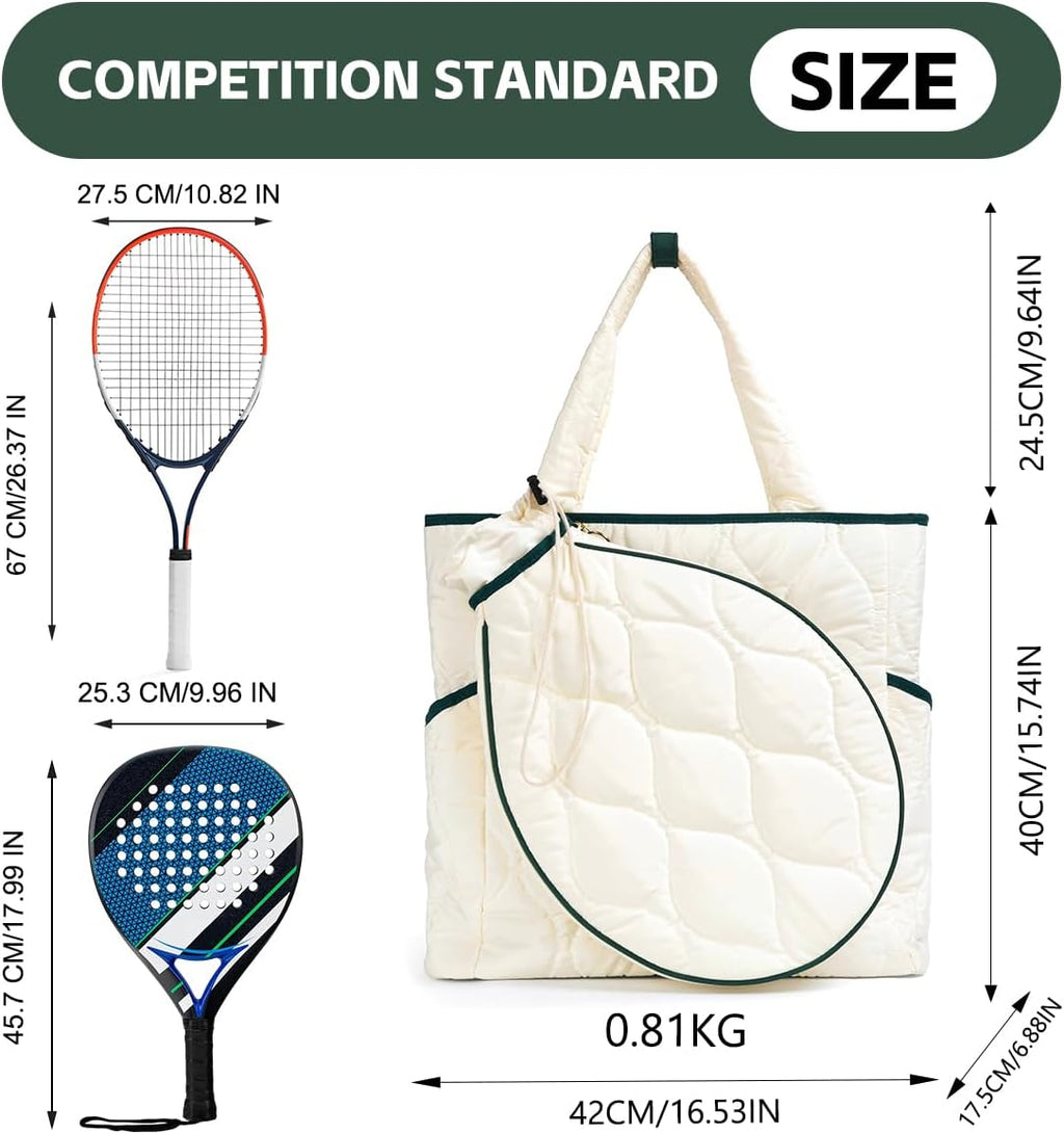 Tennis Racket Tote Bags for Women，Pickleball Backpack, Padel Duffle Bag,Lightweight & Quilted Gym Bag
