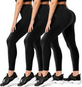 3 Pack Leggings for Women-No See-Through High Waisted Tummy Control Yoga Pants Workout Running Legging