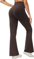 Women's Scrunch Butt Lifting Flare Yoga Pants High Waist Bell Bottom Workout Leggings with Pockets