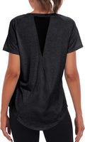 Women's short-sleeved sports shirt made from lightweight, moisture-wicking and quick-drying mesh with a loose fit.