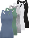 5 Pack Racerback Tank Tops for Women Sleeveless Workout Tank Top Ladies Undershirts