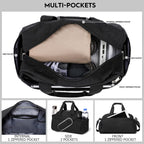 Small Gym Bag 35cm for Women Men Mini Duffel Bag for Travel Sports Lightweight Carrying Bag, Black, 35 cm x 20 cm x 20 cm, Small Bag