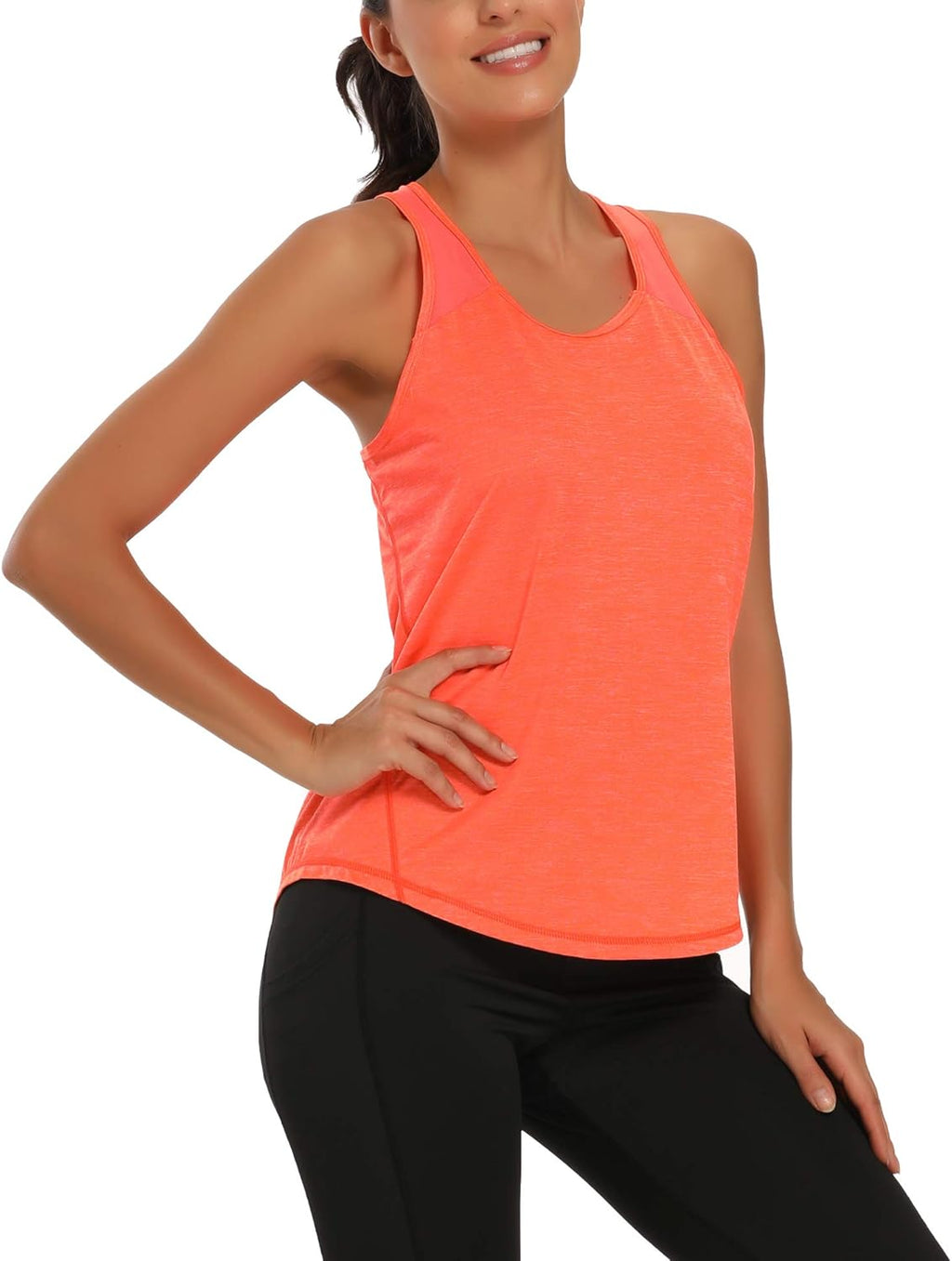 Workout Tops for Women Mesh Racerback Tank Yoga Shirts Gym Clothes