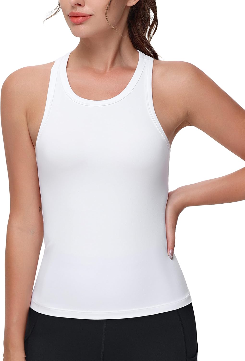 Women's Racerback Workout Tank Tops Slim Fit Soft Sleeveless Yoga Shirts