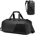 Gym Bag for Men with Shoes Compartment - 40L Duffle Bag for Travel with Wet Pocket & Laptop Compartment,Waterproof Carry On Sports Bags Gym Backpack with Water Bottle Holder, Black, 22 x 10.2 x 10.2