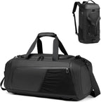 Gym Bag for Men with Shoes Compartment - 40L Duffle Bag for Travel with Wet Pocket & Laptop Compartment,Waterproof Carry On Sports Bags Gym Backpack with Water Bottle Holder, Black, 22 x 10.2 x 10.2