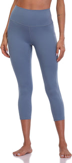 Women's High Waisted Capri Leggings with Pockets 21" Inseam Workout Yoga Pants