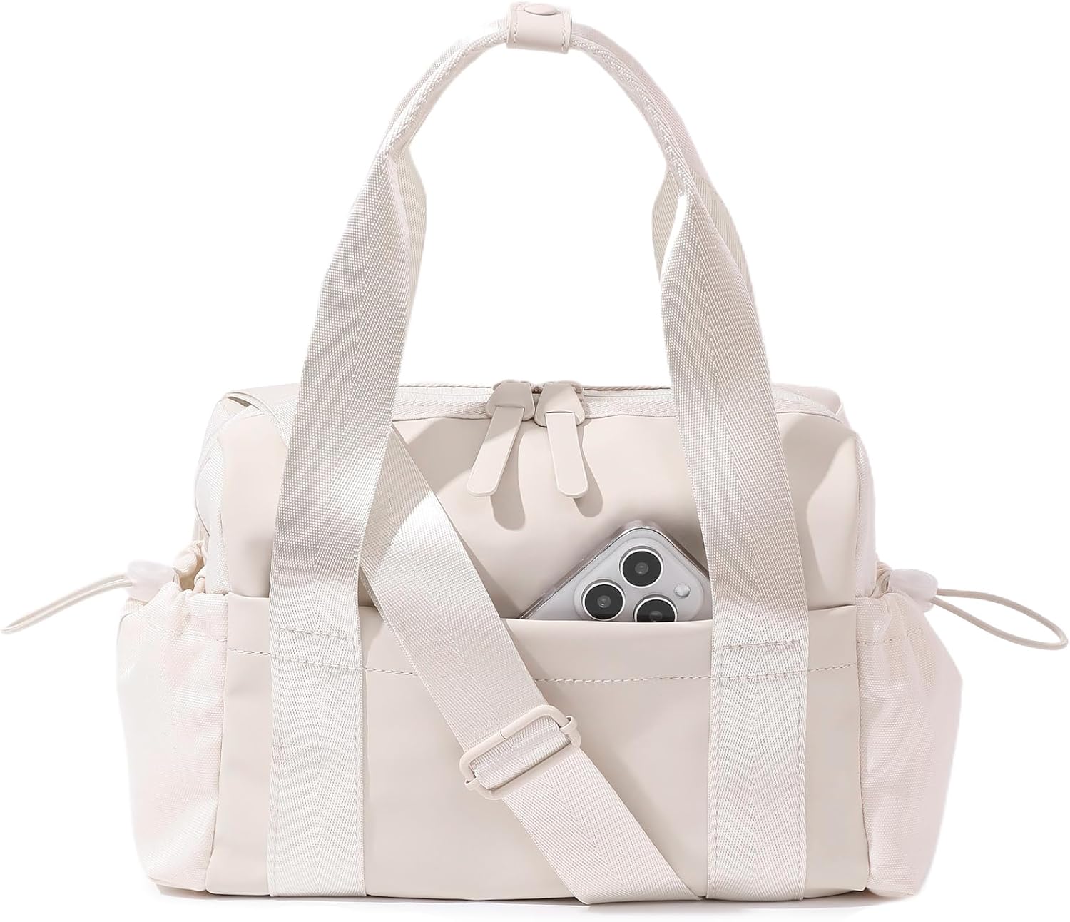 Small Gym Bag for Women, Mini Crossbody Gym Duffle Bag with Wet Compartment, Carry on Gym Tote Bag for Workout Dance Sport Travel, Mini-Beige, Mini, Fashion