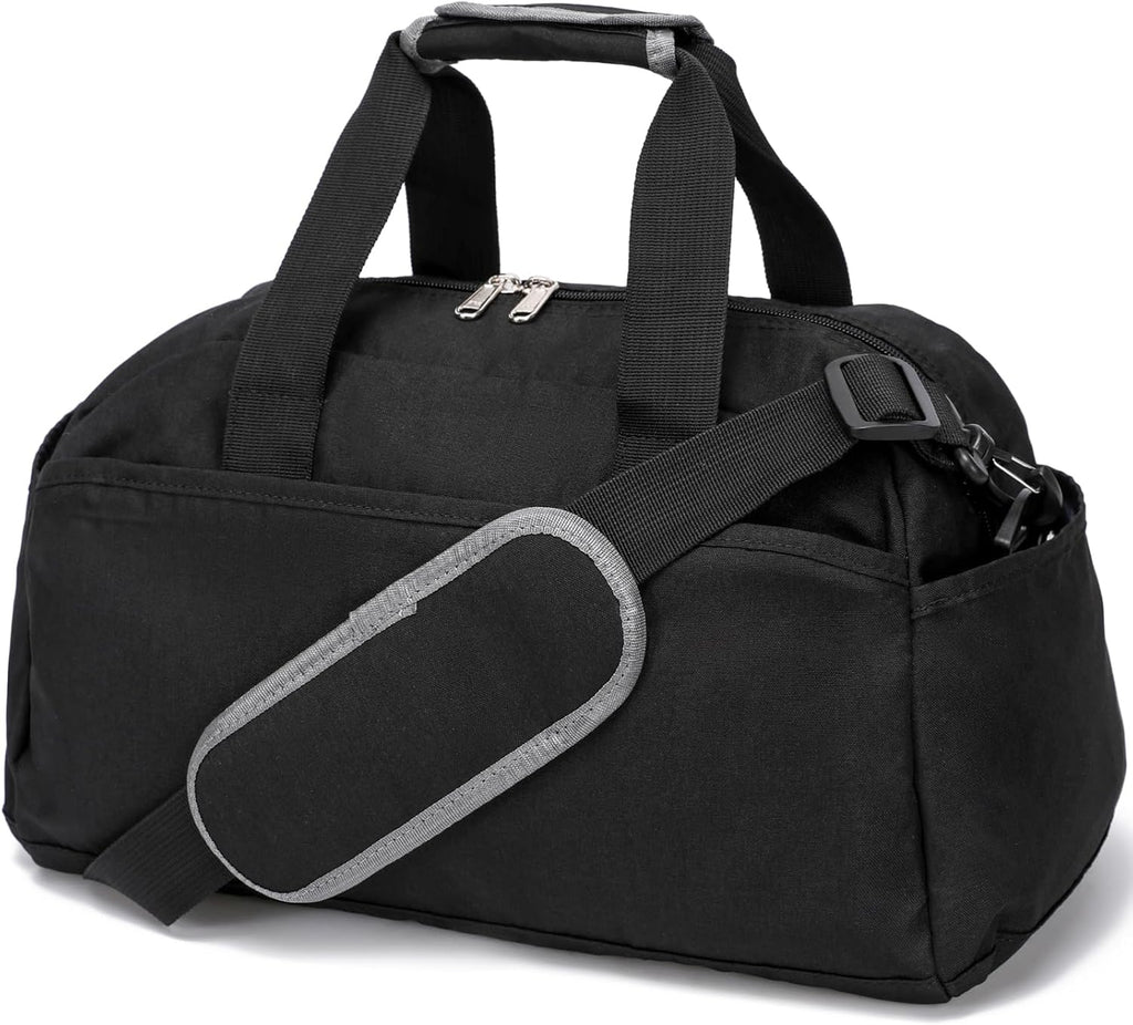 Small Gym Bag 35cm for Women Men Mini Duffel Bag for Travel Sports Lightweight Carrying Bag, Black, 35 cm x 20 cm x 20 cm, Small Bag