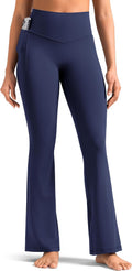 No Front Seam Flare Leggings for Women, High Waist Yoga Pants with Pocket 27.5"/ 29.5"/ 31.5"