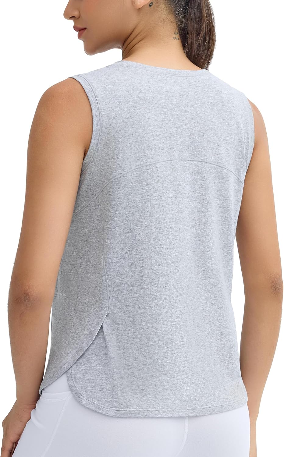 Women's Workout Tank Tops Loose Fit Sleeveless Breathable Yoga Shirts with Side Slits