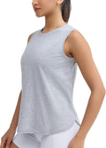 Women's Workout Tank Tops Loose Fit Sleeveless Breathable Yoga Shirts with Side Slits